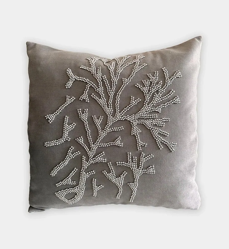 Derakht Embroidered Velvet Throw Pillow Cover — 1