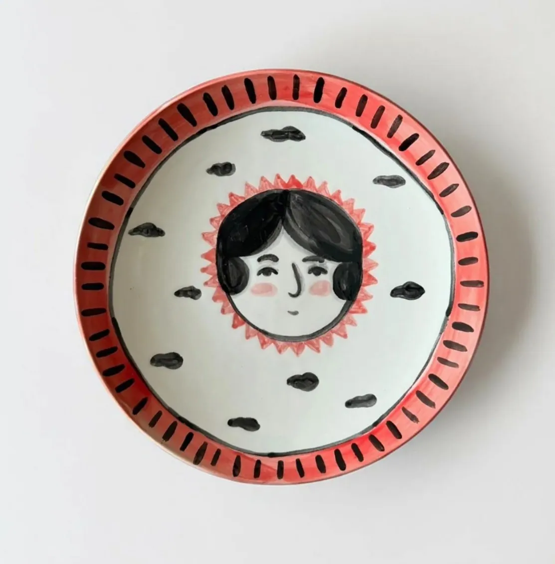 Her / Earth Hand-Painted Small Ceramic Plate — 1