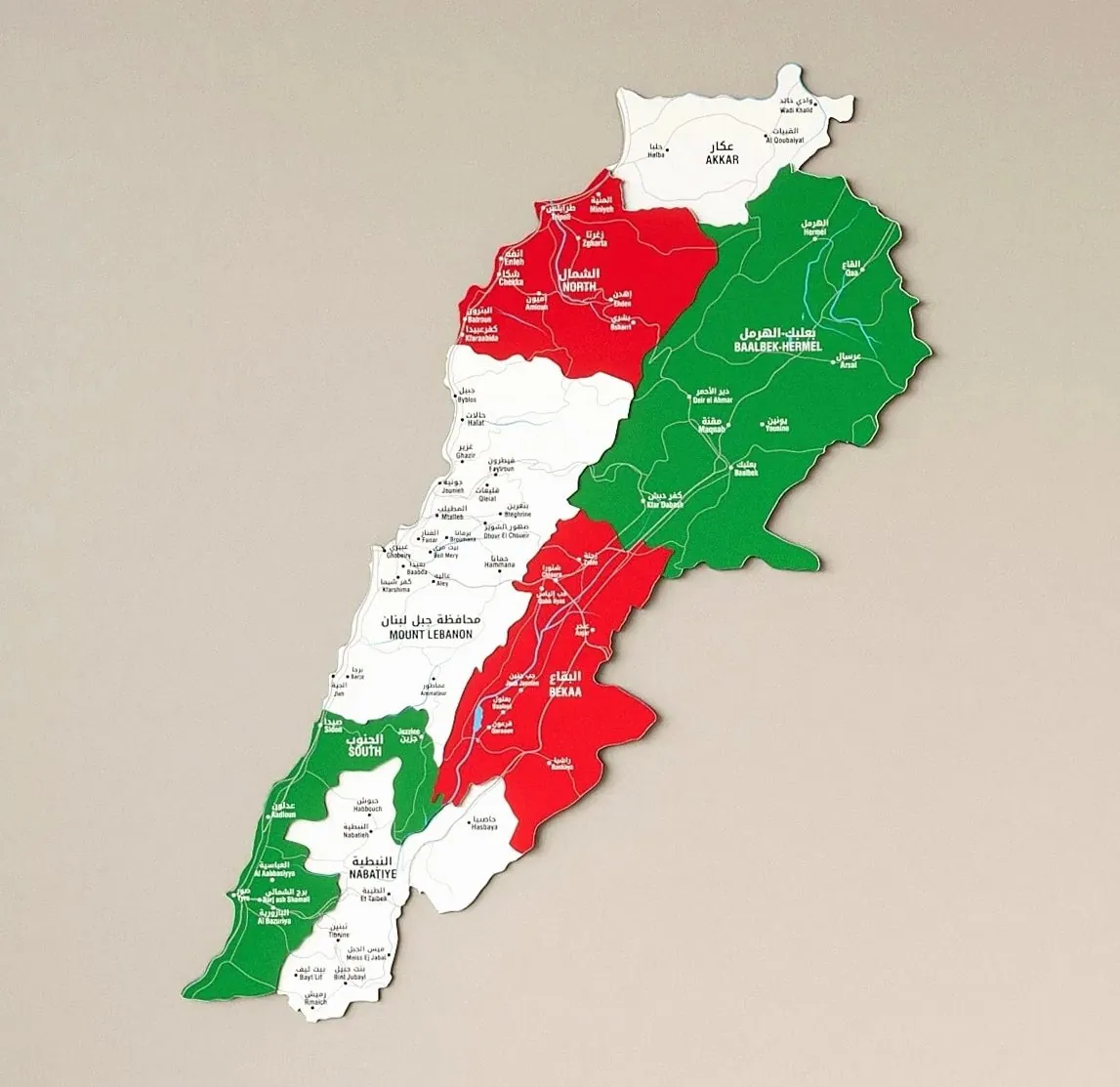 Lebanon 3D Wooden Wall Map — 1