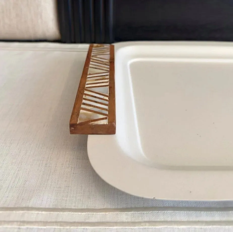 Sahara Serving Tray with Pearl-Inlaid Handles — 1