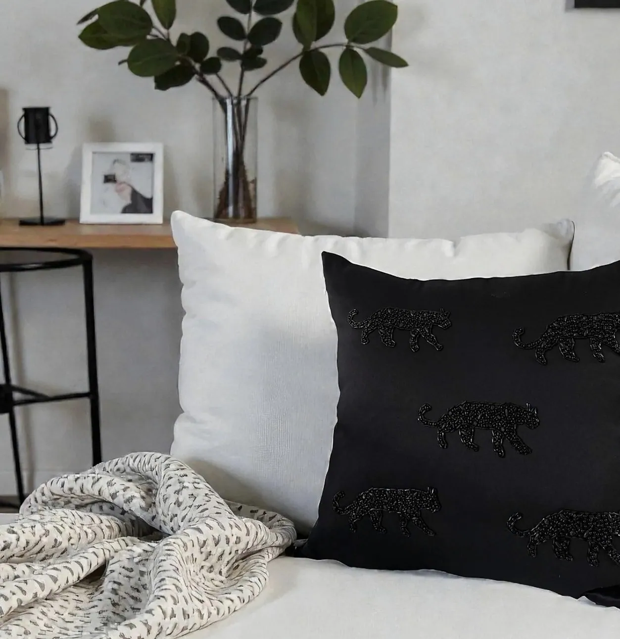 Youz Persian Chita Embroidered Silk Satin Pillow Cover — 1